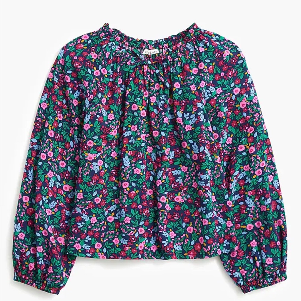 J. Crew Crewcuts Girls' floral bow-neck top 10 Multi Color